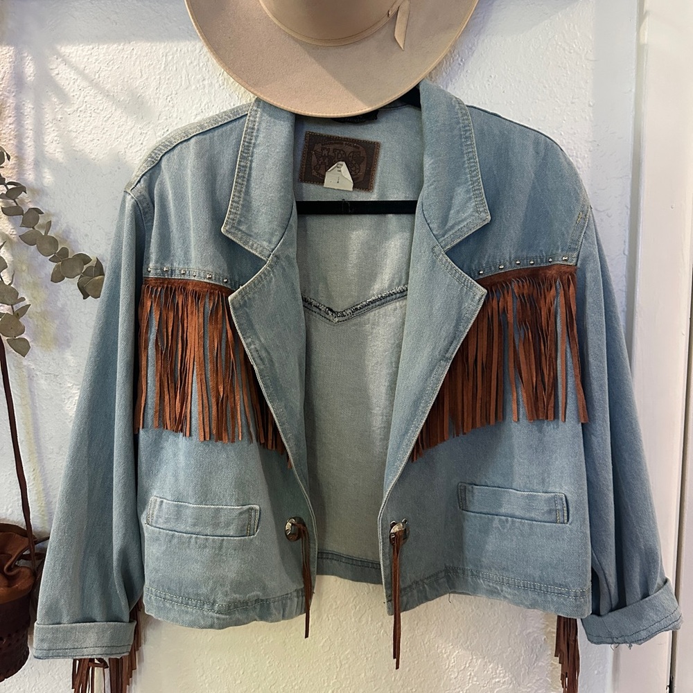 Denim Fringe Jacket